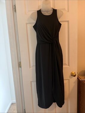 Tart Women’s Scoop Neck Side Knot Maxi Dress - Solid Black - size Medium